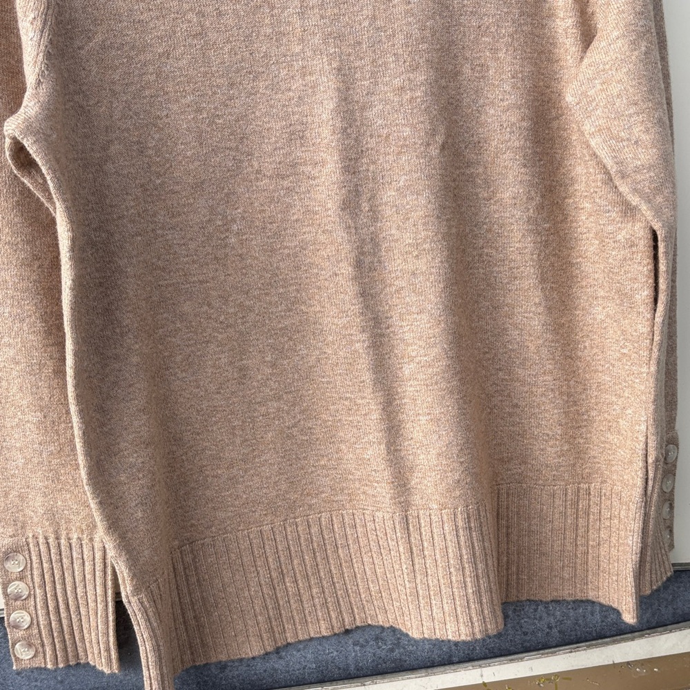 LOFT Women's Camel Crew Neck Sweater - Picture 6 of 6